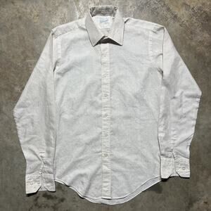 Vintage 70s Silhouette Cream Pattern Button Up Shirt